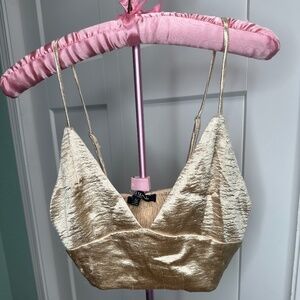 Mixed threads medium y2k gold top